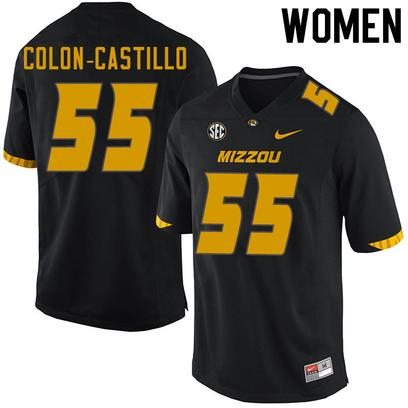 Women #55 Trystan Colon-Castillo Missouri Tigers College Football Jerseys Sale-Black